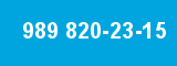 989 820-23-15 989 820-23-15